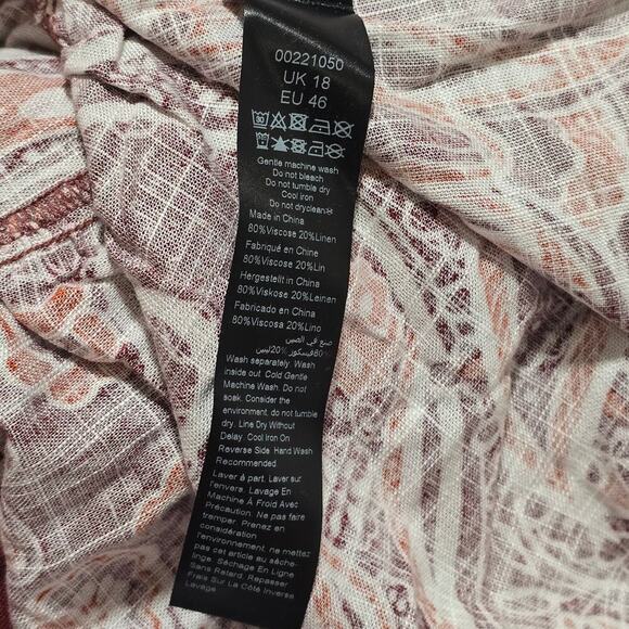 NWT City Chic Plus Size 18 Paisley Charm Maxi Dress Marsala Red Puff Sleeve Boho - Picture 12 of 12